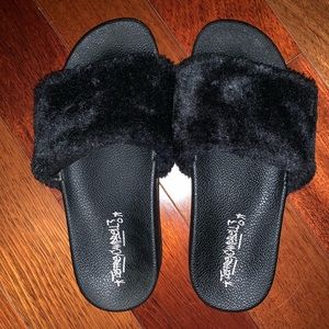 Jeffrey Campbell Fuzzy Platform Slides